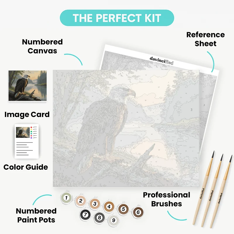 Majestic Bald Eagle by Misty River - Paint by Numbers Kit