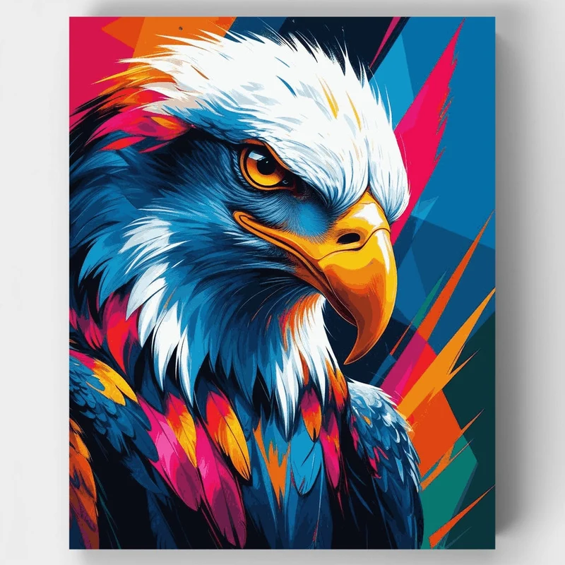 Majestic Eagle in Bold Colors - Paint by Numbers Kit