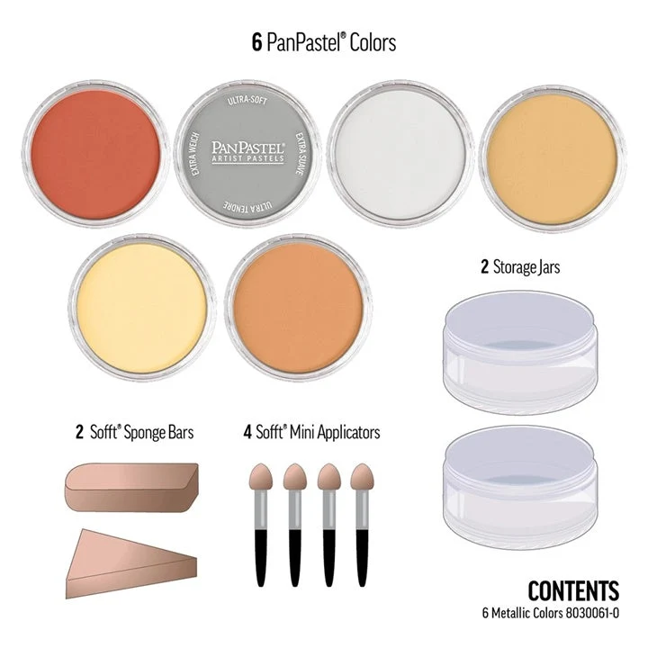 PanPastel Golden Metallic Pastels Set of 6