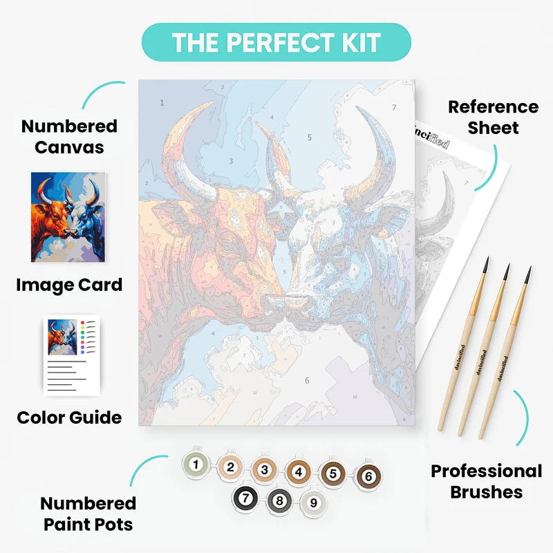Dueling Bulls - Paint by Numbers Kit