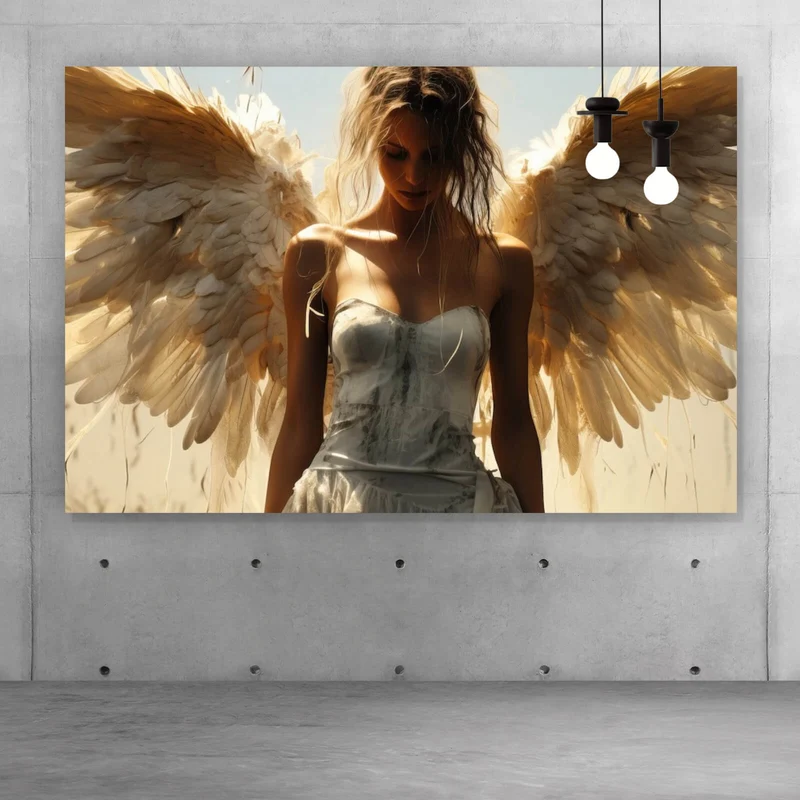 Poster Engelsporträt in mystischer Atmosphäre Querformat