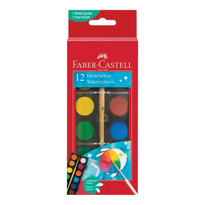 Faber-Castell Watercolors 24 mm, 12 Colors