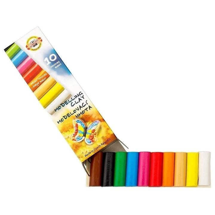 KOH-I-NOOR Modeling Clay, Set of 10 Colors, 200 g