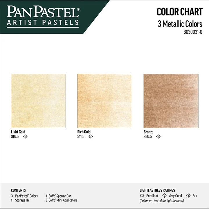 PanPastel Golden Metallic Pastels Set of 3