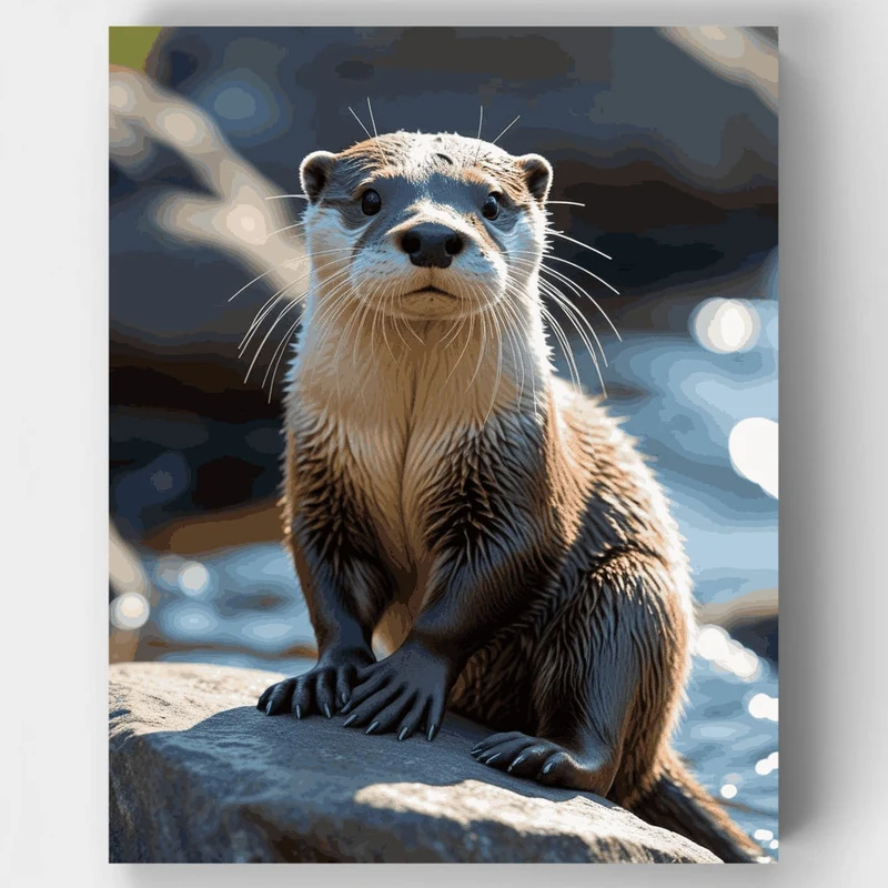Curious Otter Portrait - Paint by Numbers Kit