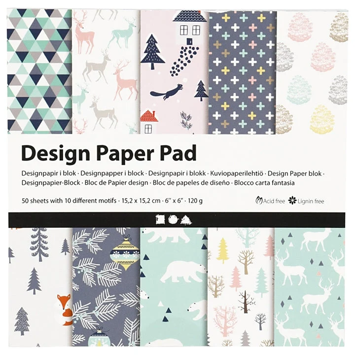 Pastel Nature Scrapbooking Paper, 15.2 x 15.2 cm, 50 Sheets