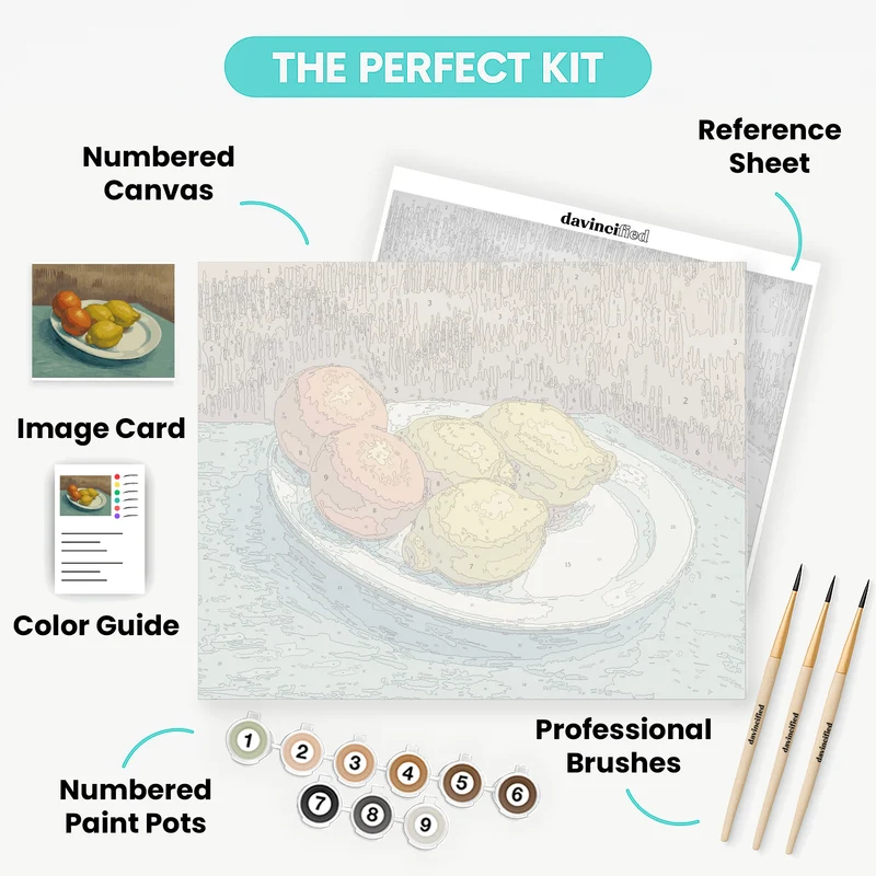 Dish with Citrus Fruit - Paint by Numbers Kit