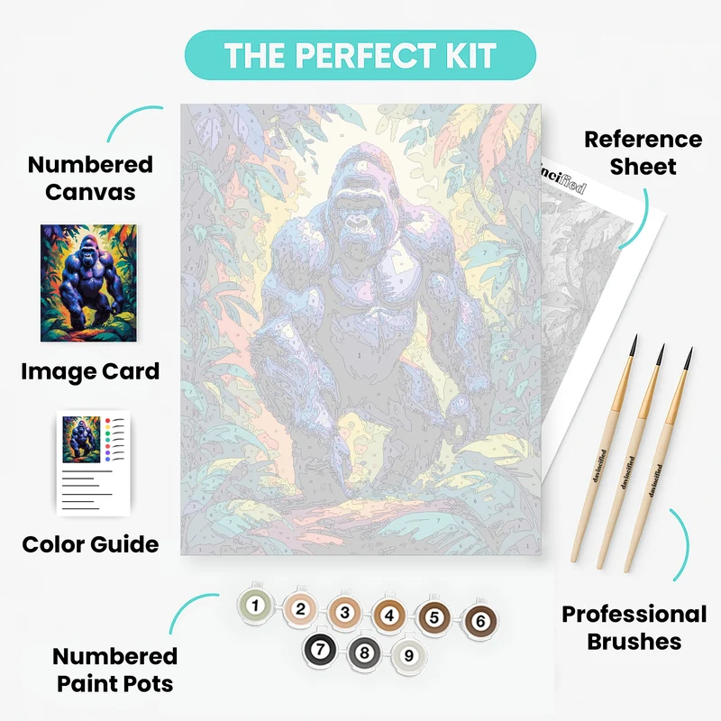 Vibrant Jungle Gorilla - Paint by Numbers Kit