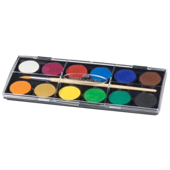 Faber-Castell Watercolors, 12 Colors - 30 mm