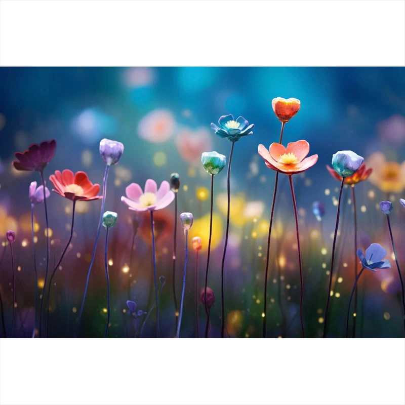Poster Beeindruckende bunte Blumen Querformat