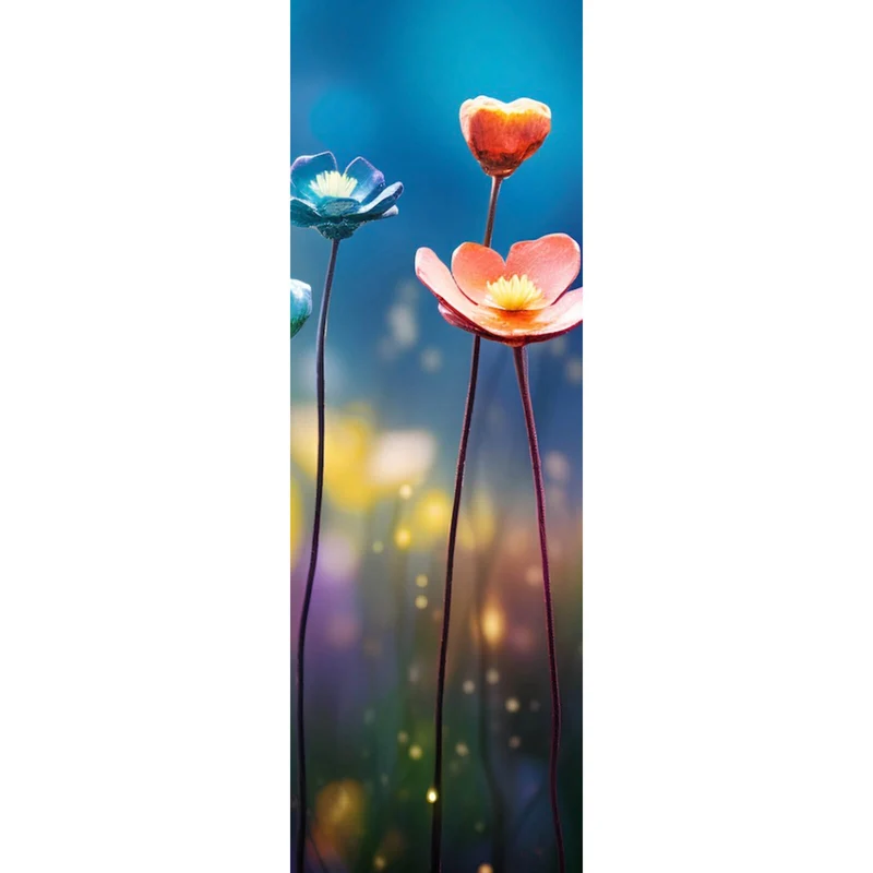 Spannrahmenbild Beeindruckende bunte Blumen Panorama Hoch