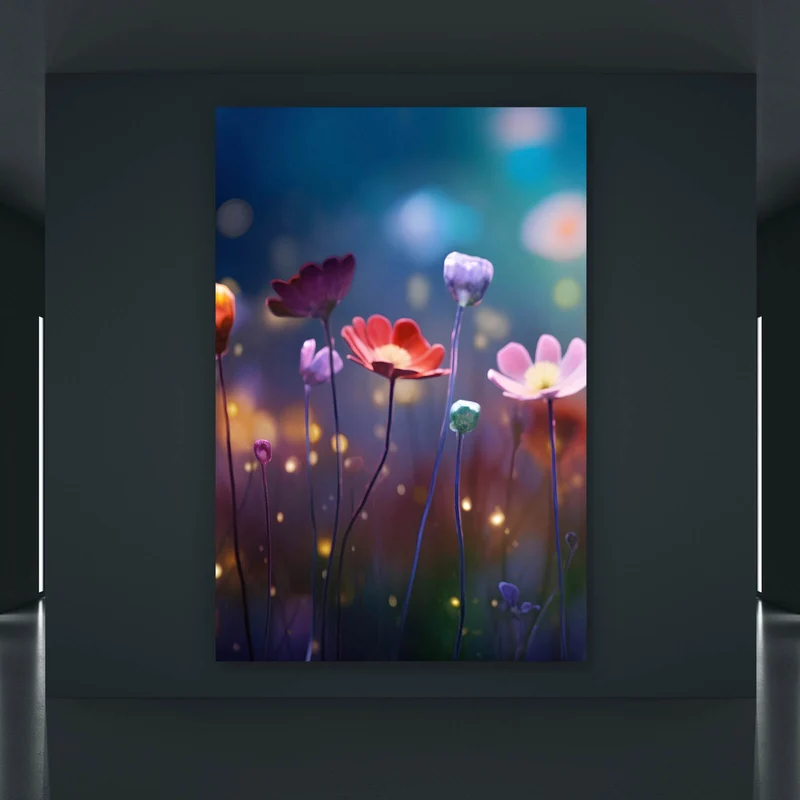 Acrylglasbild Beeindruckende bunte Blumen Hochformat