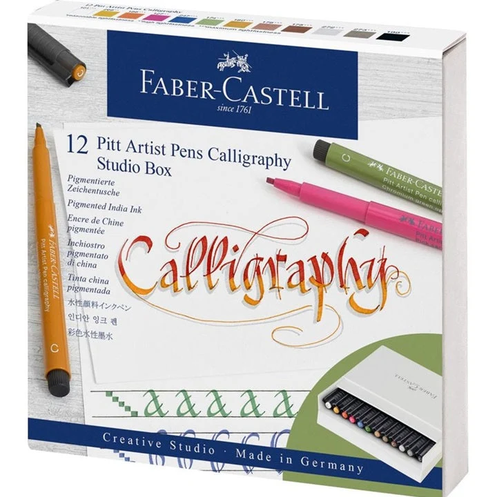 Faber-Castell Pitt Calligraphy Pens / Studio Box, Set of 12