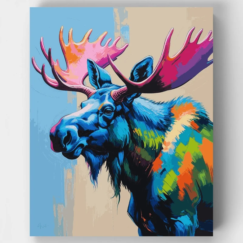 Vibrant Moose - Paint by Numbers Kit