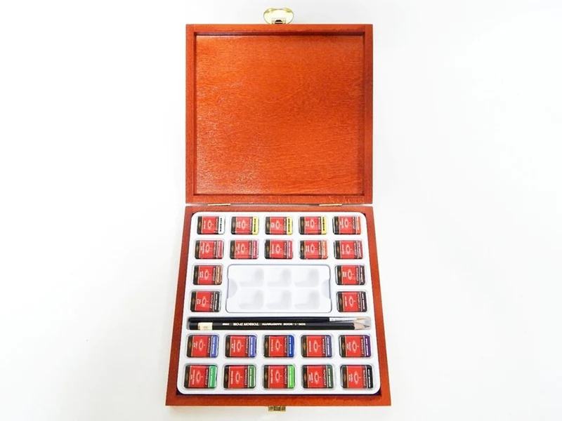 KOH‑I‑NOOR Mondeluz Watercolors in Wooden Box, Set of 24