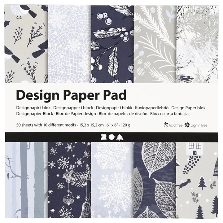 Blue Nature Scrapbooking Paper, 15.2 x 15.2 cm, 50 Sheets