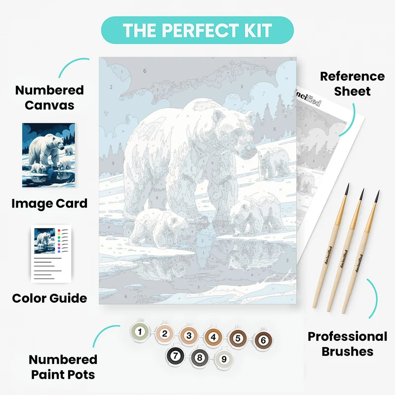 Polar Bears - Paint by Numbers Kit