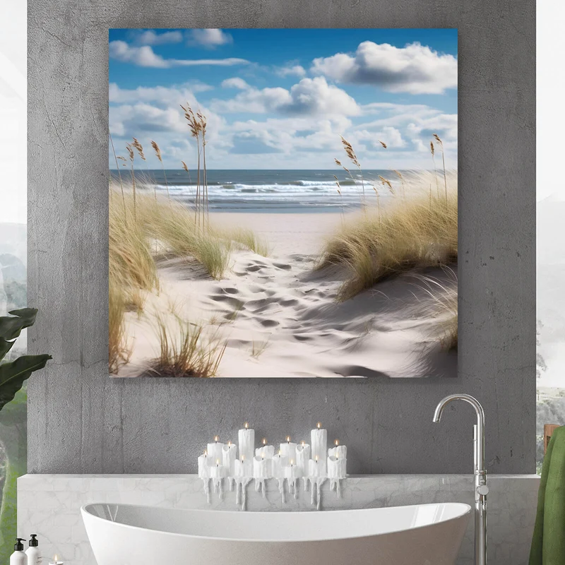 Spannrahmenbild Strandlandschaft mit sanften Dünen Quadrat