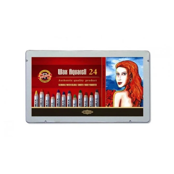 KOH‑I‑NOOR Wax Watercolor Colored Pencils, Set of 24