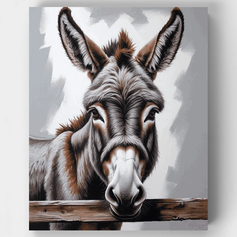 Expressive Donkey Portrait - Paint by Numbers Kit