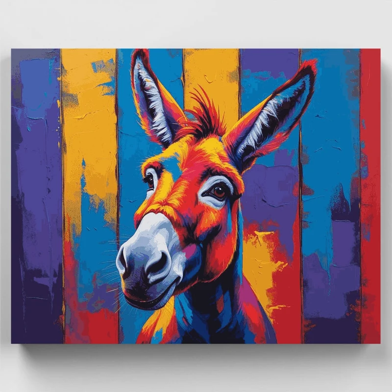 Vibrant Donkey Portrait - Paint by Numbers Kit