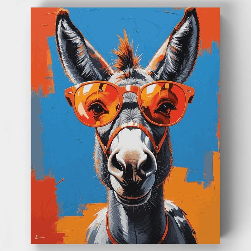 Donkey with Sunglasses - Paint by Numbers Kit