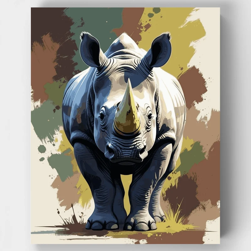 Rhinoceros - Paint by Numbers Kit