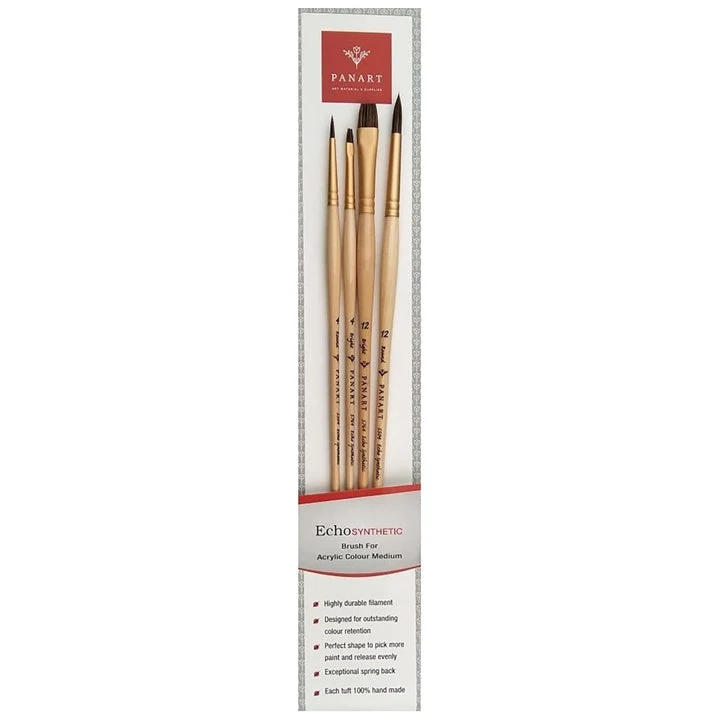 PanArt ES-03 Set of 4 Round and Flat Brushes