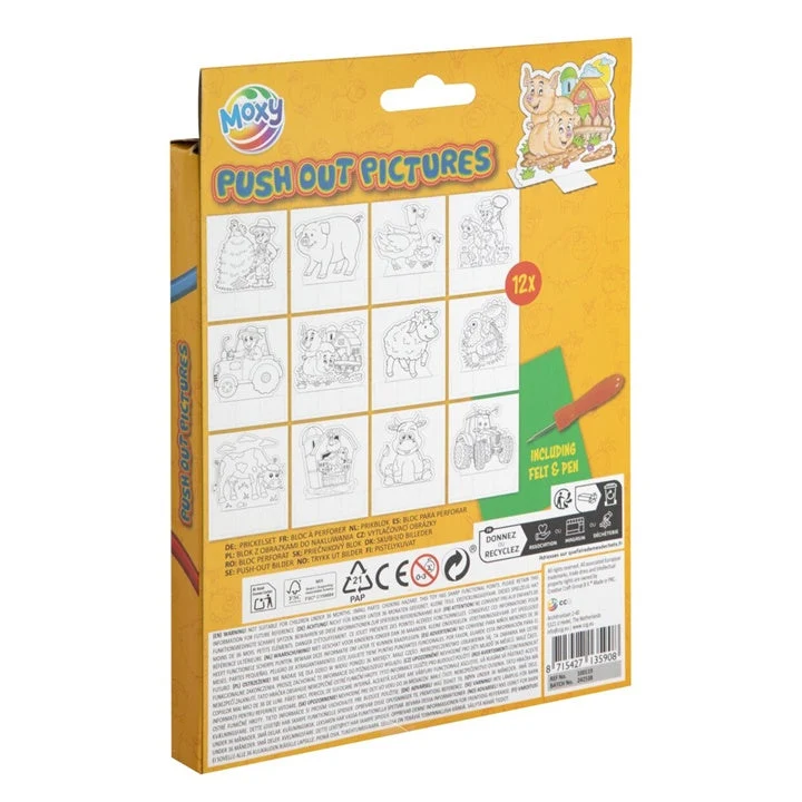 Farm Punch-Out Pictures, 18 x 15 cm, 12 Sheets