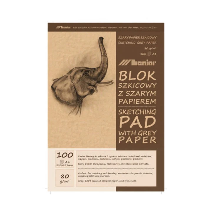 Gray-Brown Sketching Pad, 50[100] Sheets
