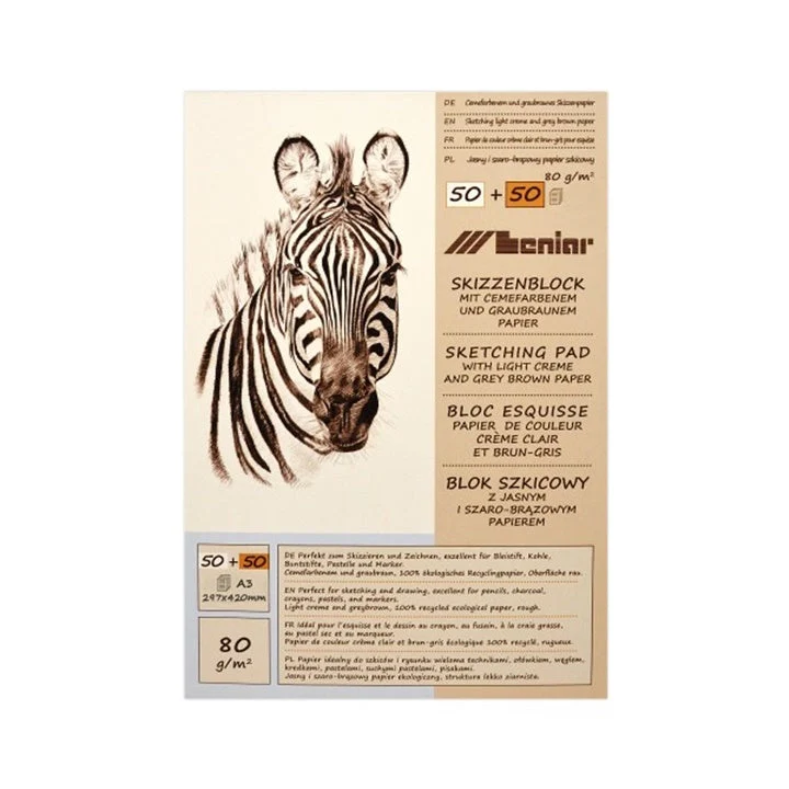 100-Sheet Cream/Gray-Brown Sketch Pad