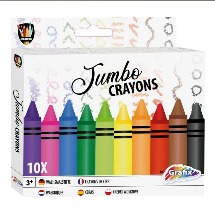 Jumbo Colored Pencils, Set of 10, Non-Toxic Coloring Set for Kids