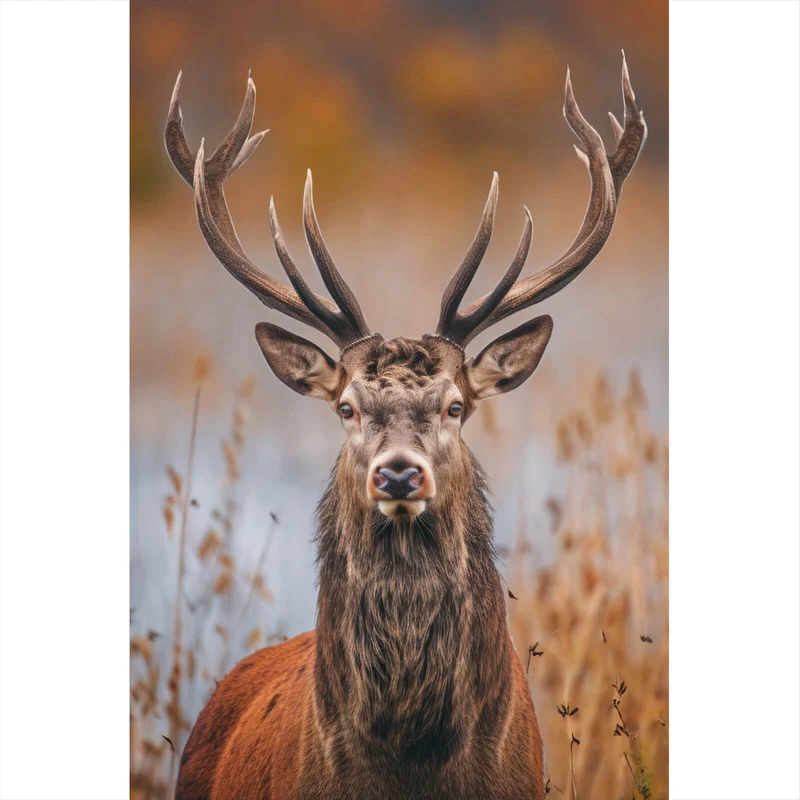 Leinwandbild Majestätischer Hirsch in der Natur Hochformat