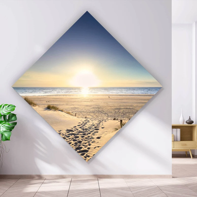Acrylglasbild Atemberaubende Strandlandschaft Raute