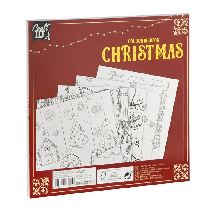 Christmas Coloring Book, 40 Sheets, 21.5 x 21.5 cm
