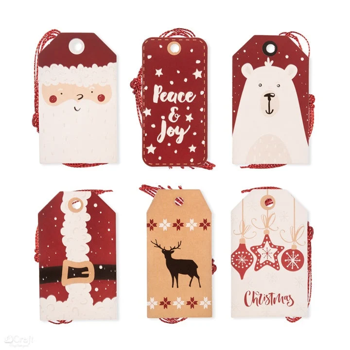Santa Christmas Tags for Decorating, Set of 24