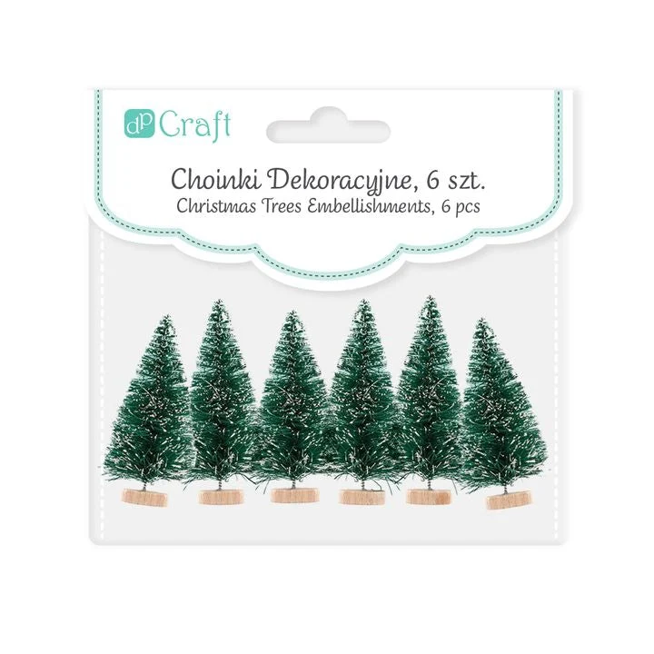Decorative Christmas Mini Trees, Set of 6