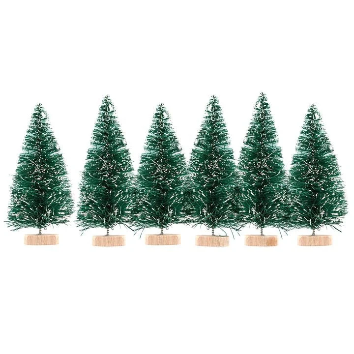 Decorative Christmas Mini Trees, Set of 6
