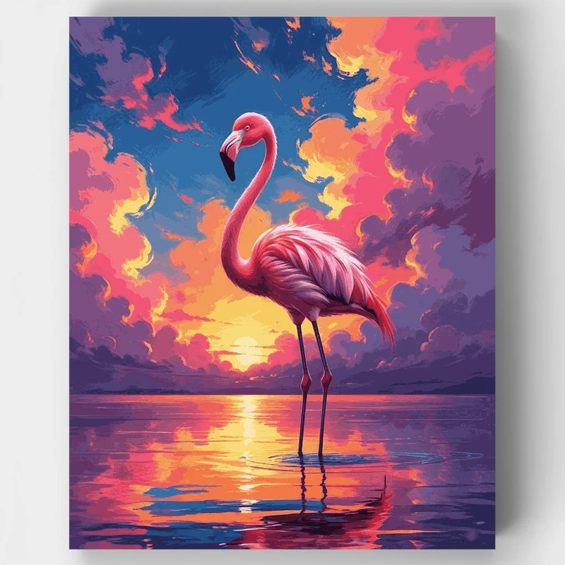 Flamingo at Sunset - Paint by Numbers Kit