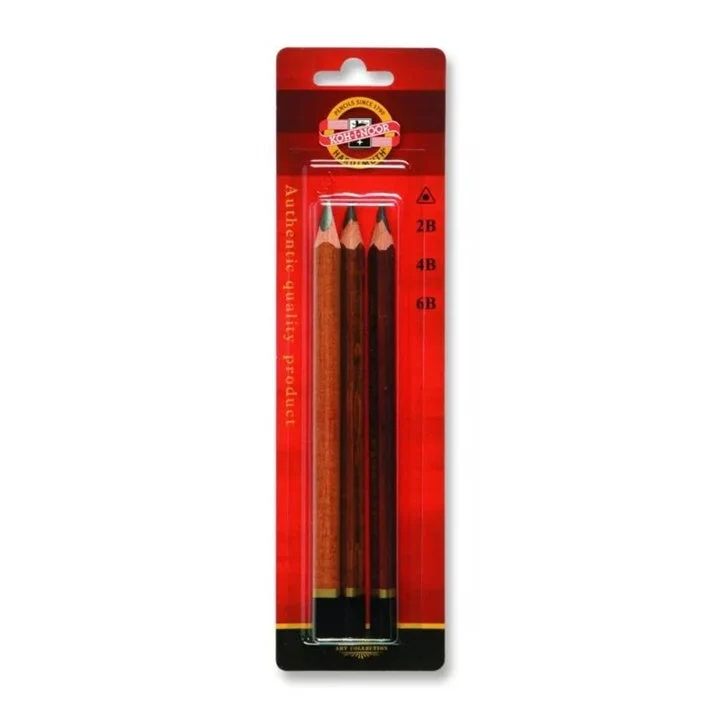 KOH‑I‑NOOR Jumbo Graphite Pencils – Set of 3 / 2B, 4B, 6B