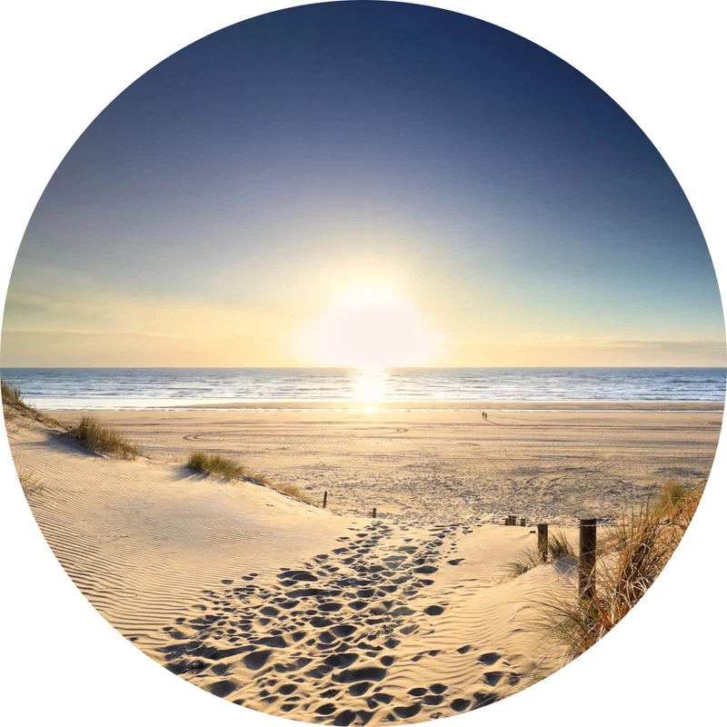 Aluminiumbild gebürstet Atemberaubende Strandlandschaft Kreis