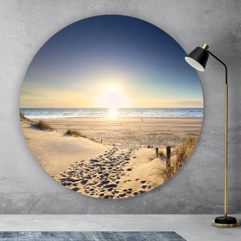 Aluminiumbild Atemberaubende Strandlandschaft Kreis