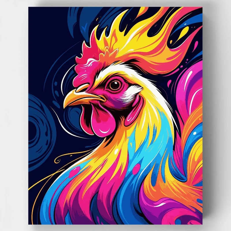 Vibrant Rooster - Paint by Numbers Kit