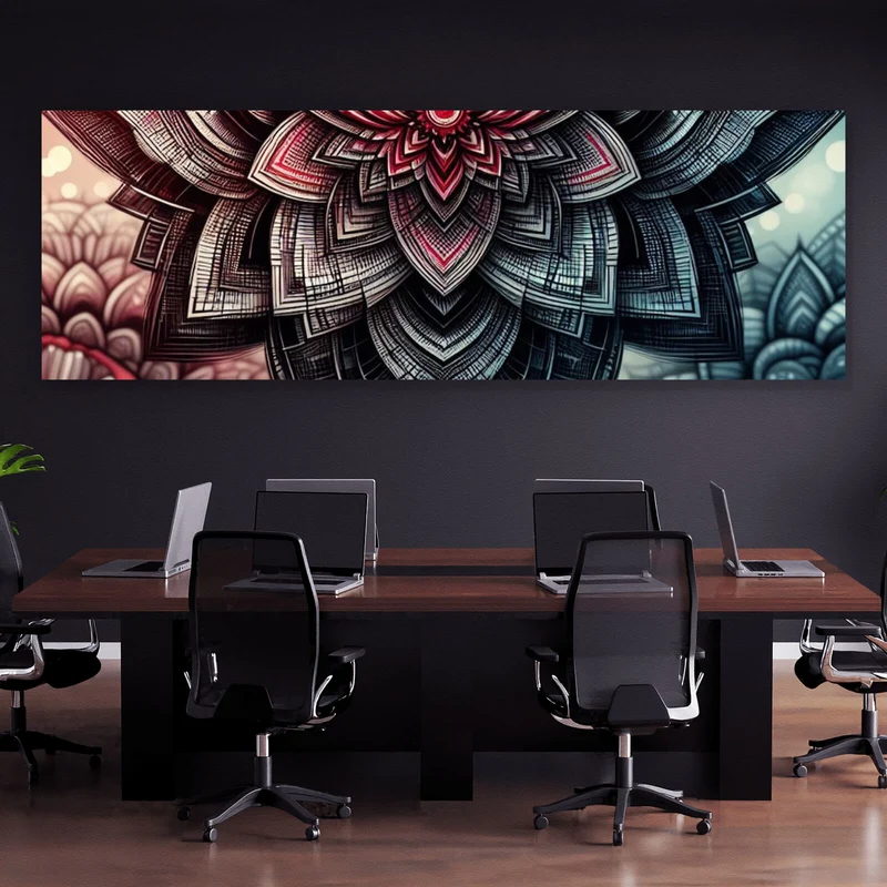 Acrylglasbild Beeindruckendes Mandala Muster Panorama