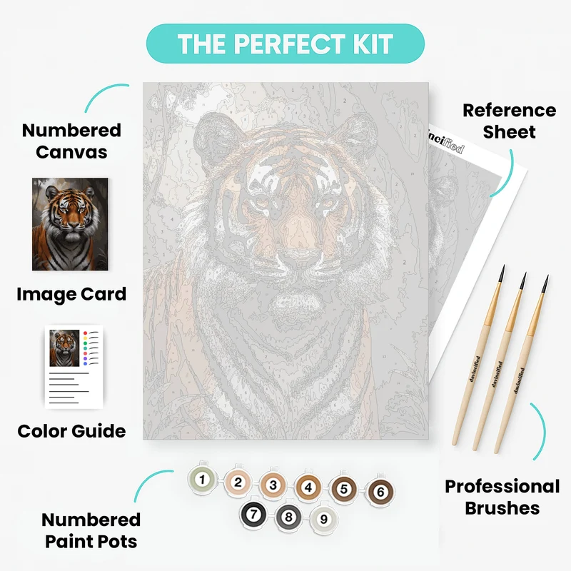 Majestic Tiger Portrait - Paint by Numbers Kit