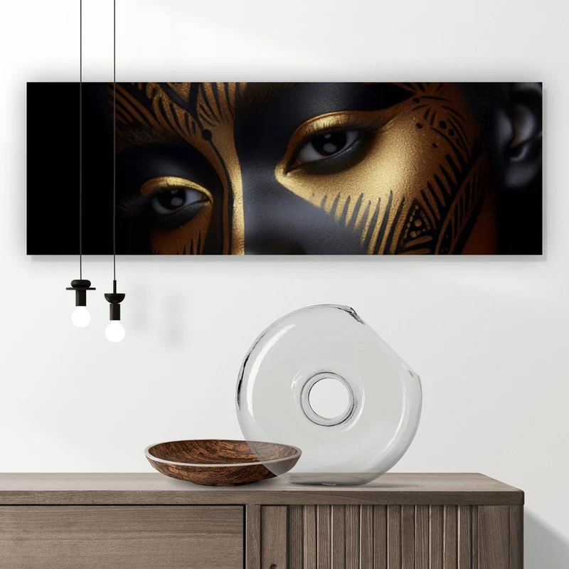 Poster Frauenporträt Tribal Modern Art Panorama