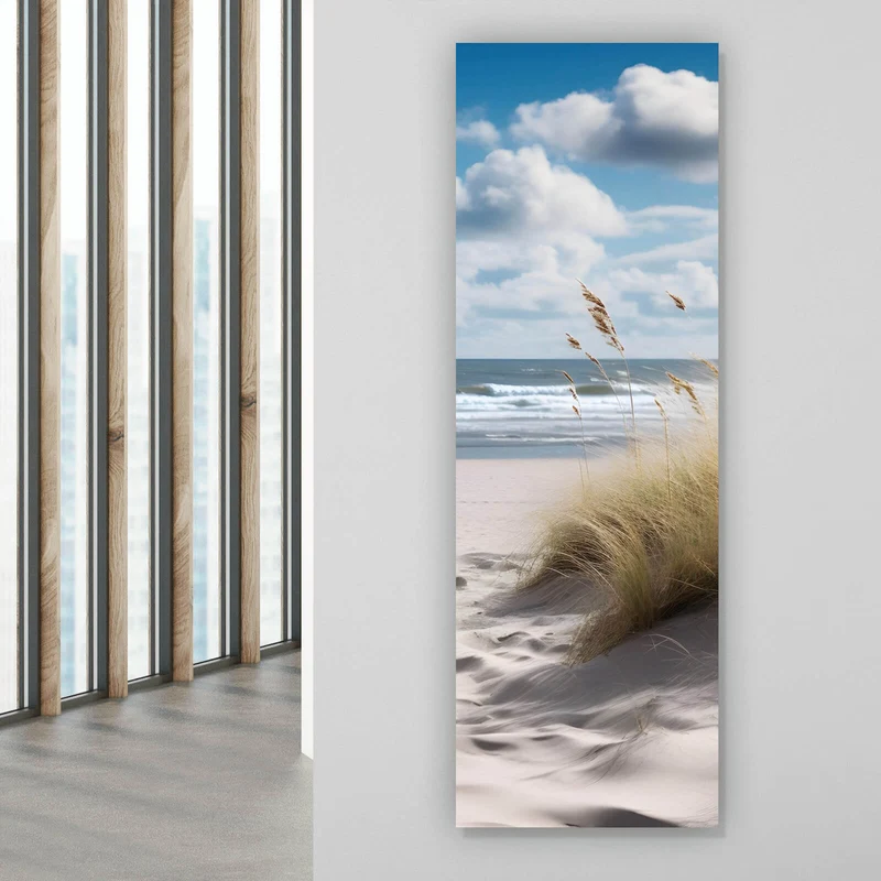 Acrylglasbild Strandlandschaft mit sanften Dünen Panorama Hoch