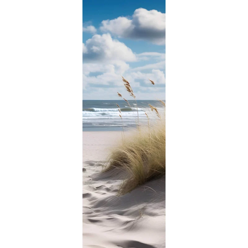 Leinwandbild Strandlandschaft mit sanften Dünen Panorama Hoch