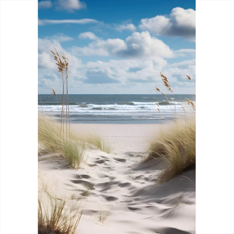 Leinwandbild Strandlandschaft mit sanften Dünen Hochformat