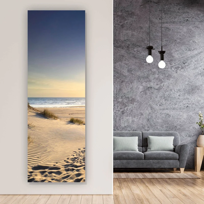 Leinwandbild Atemberaubende Strandlandschaft Panorama Hoch